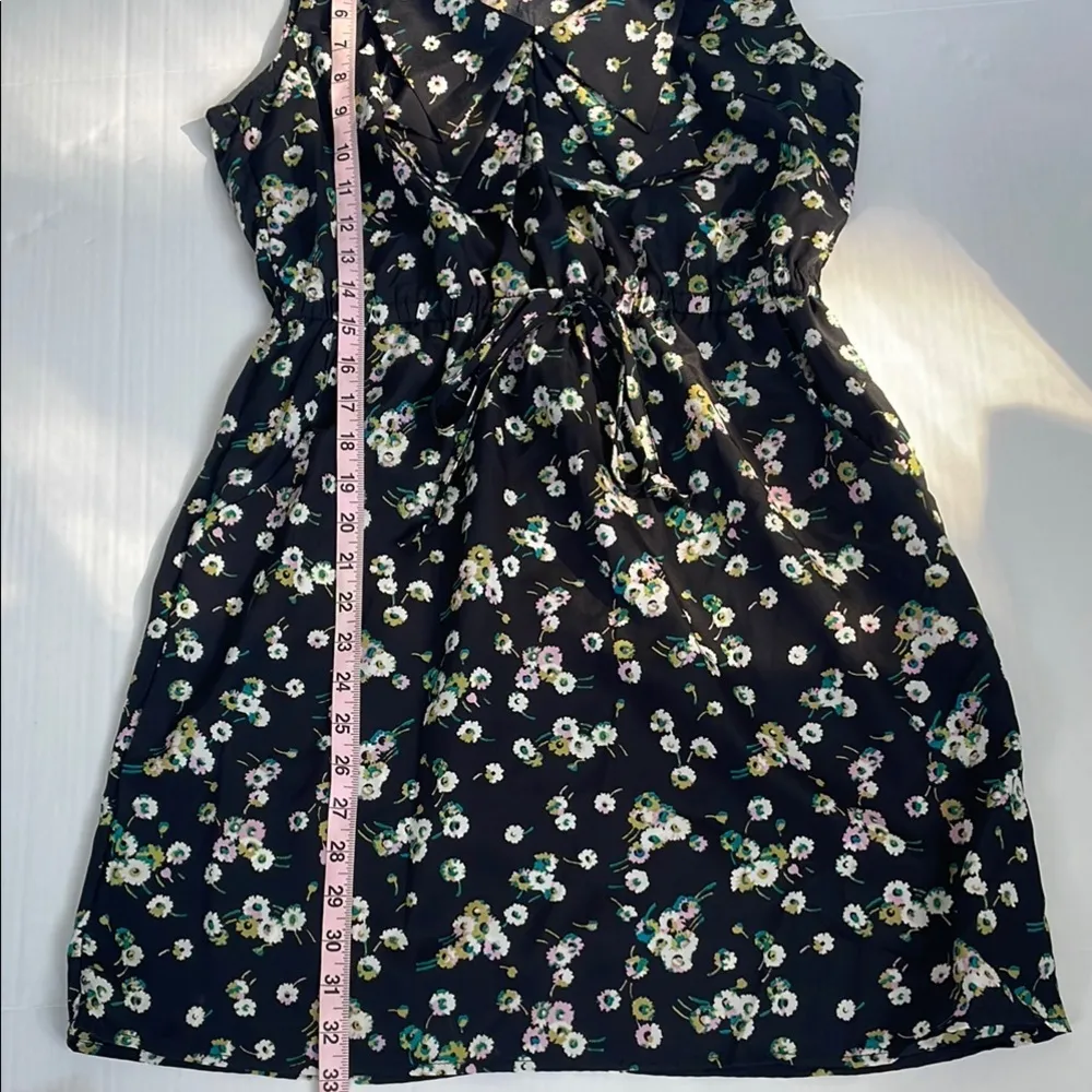 BeBop Black Floral Dress Decorative Sailor Bib Drawstring Waist Pockets Large - Image 14