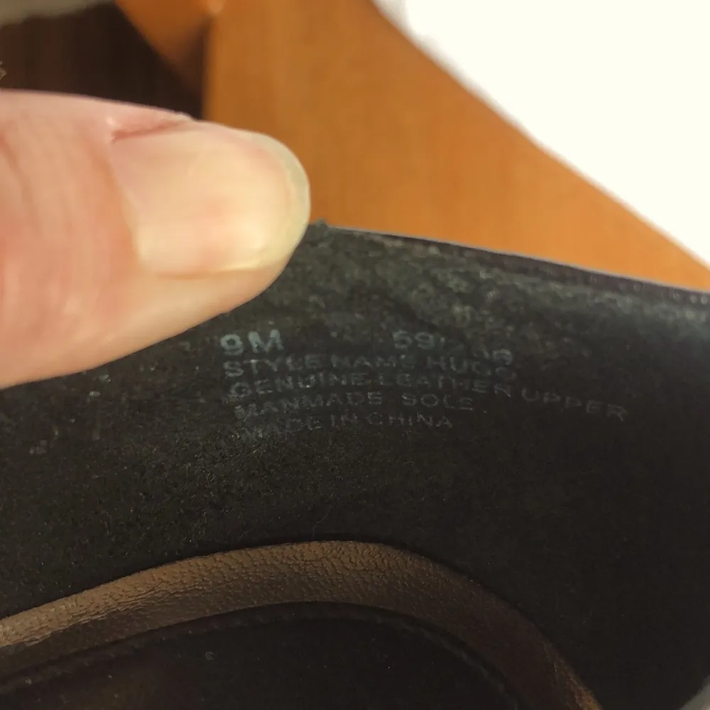 ETIENNE AIGNER Women's Chunky Heel Black Leather Pumps Size 9 - Image 7