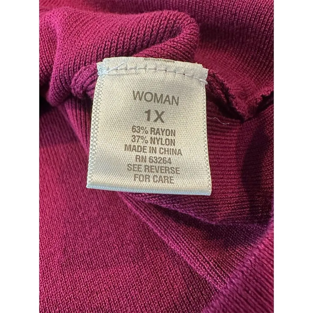 Dressbarn Women's 1X Red Sleeveless Knit Tank Top Casual Spring - Image 4