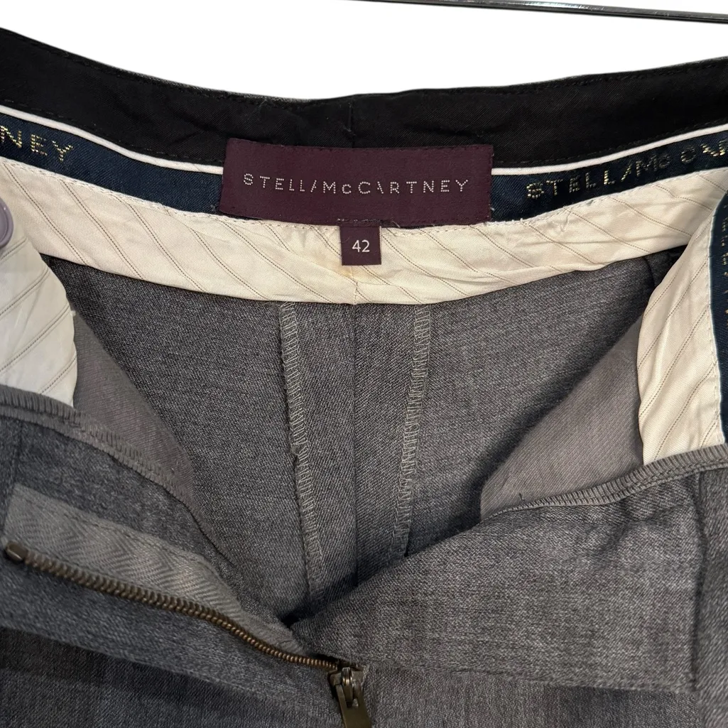 STELLA MCCARTNEY GRAY STRAIGHT LEG TROUSERS SZ 42/8 - Image 5