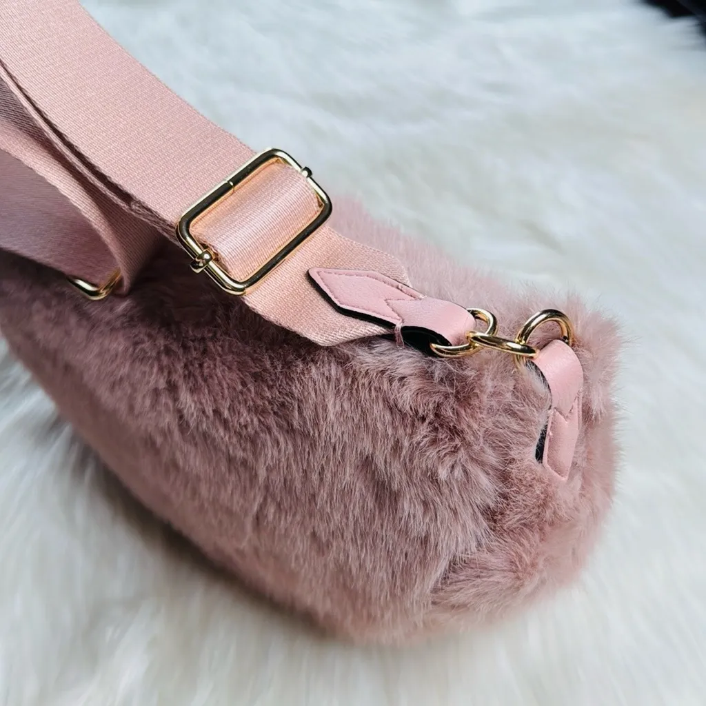 Victoria’s Secret Pink Faux Fur Crossbody Sling Bag - Image 8