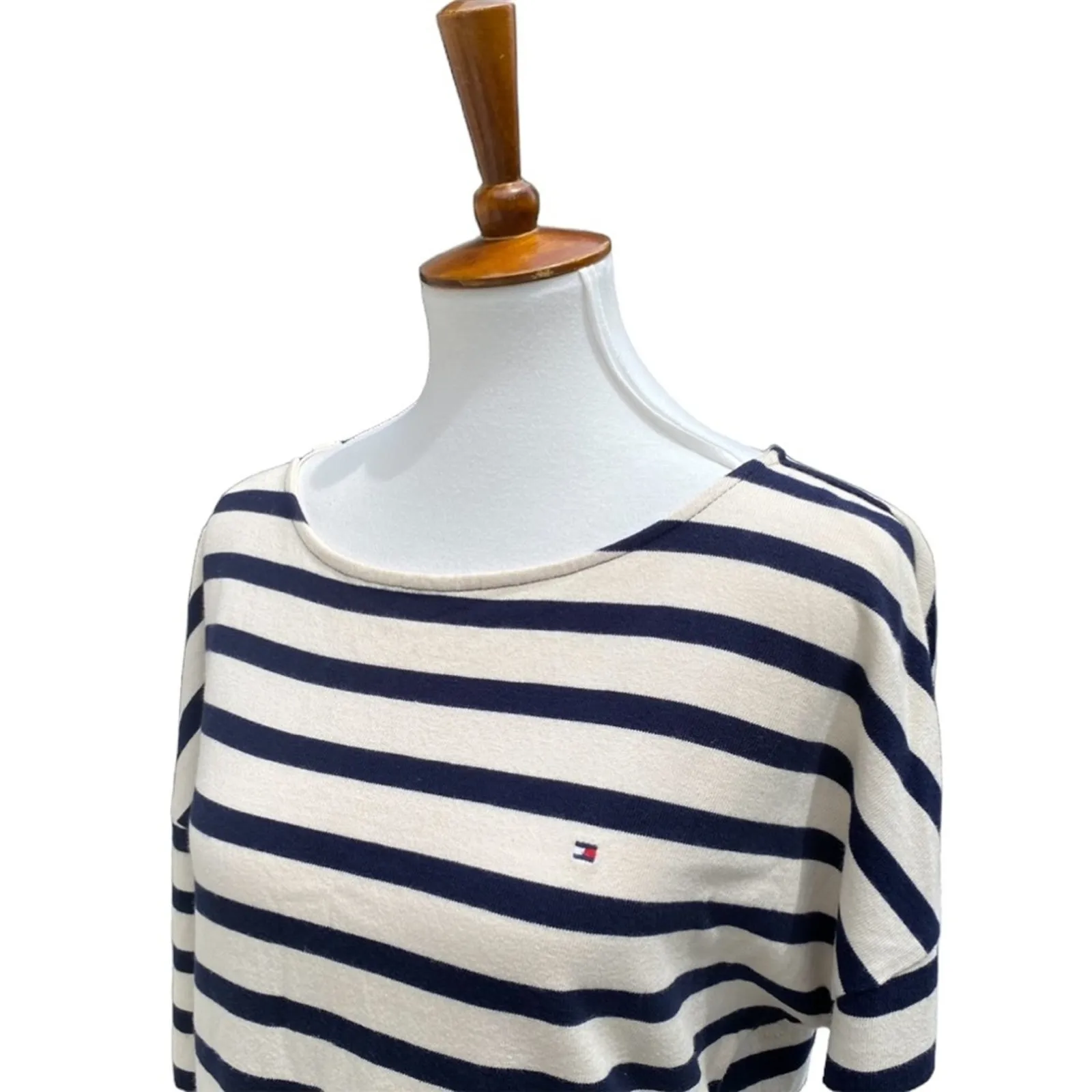 Tommy Hilfiger Dress Large Sweaterdress Cotton Classic Preppy Nautical Casual - Image 3