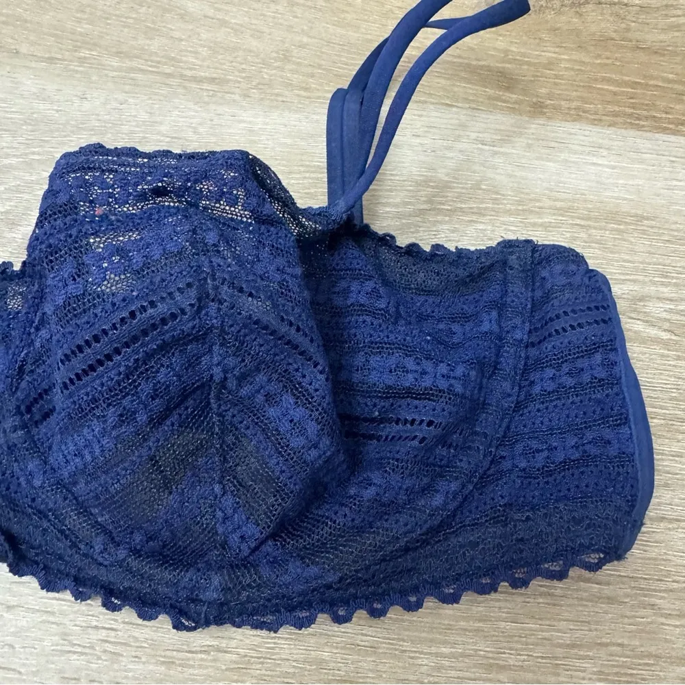 Victorias Secret Unlined Underwire Balconette Bra Blue - Image 5