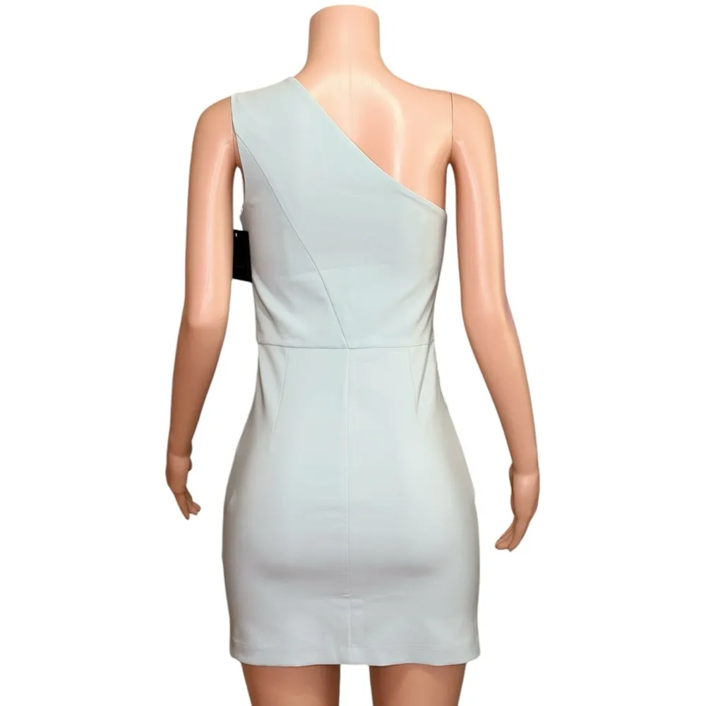 MICHAEL COSTELLO Ava One Shoulder Mini Dress, Ice Blue, Medium - Image 10