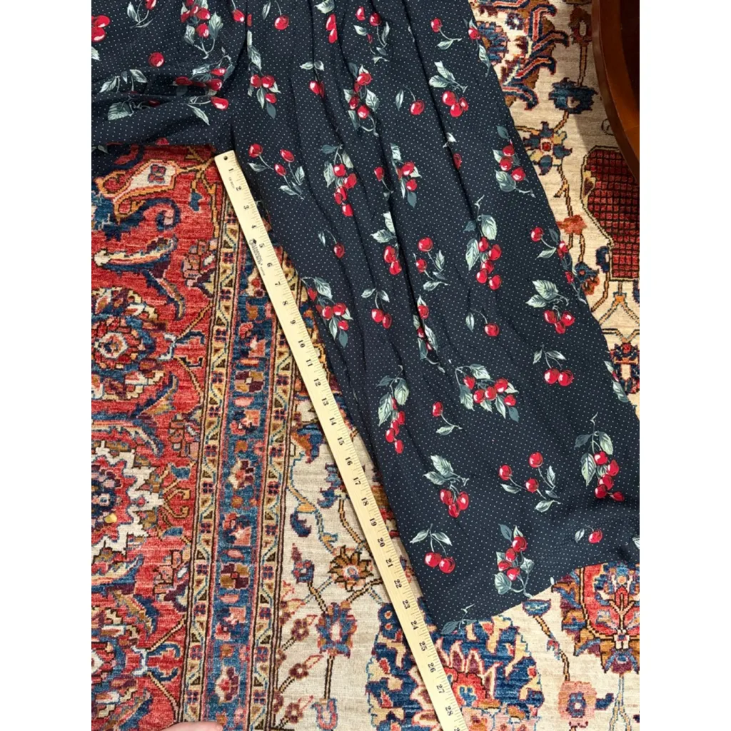 Vintage Express 90s Cherry Print Jumpsuit Black Polka Dot Wide Leg Tie Back - Image 7