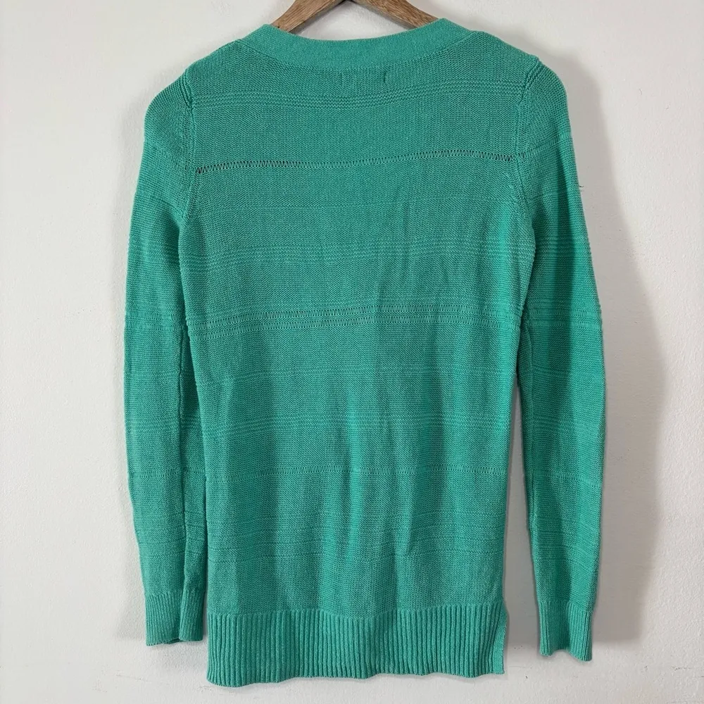 Gap Factory Cotton Spring Teal Light Weight Button Down Cardigan Sweater Size XS - Image 6