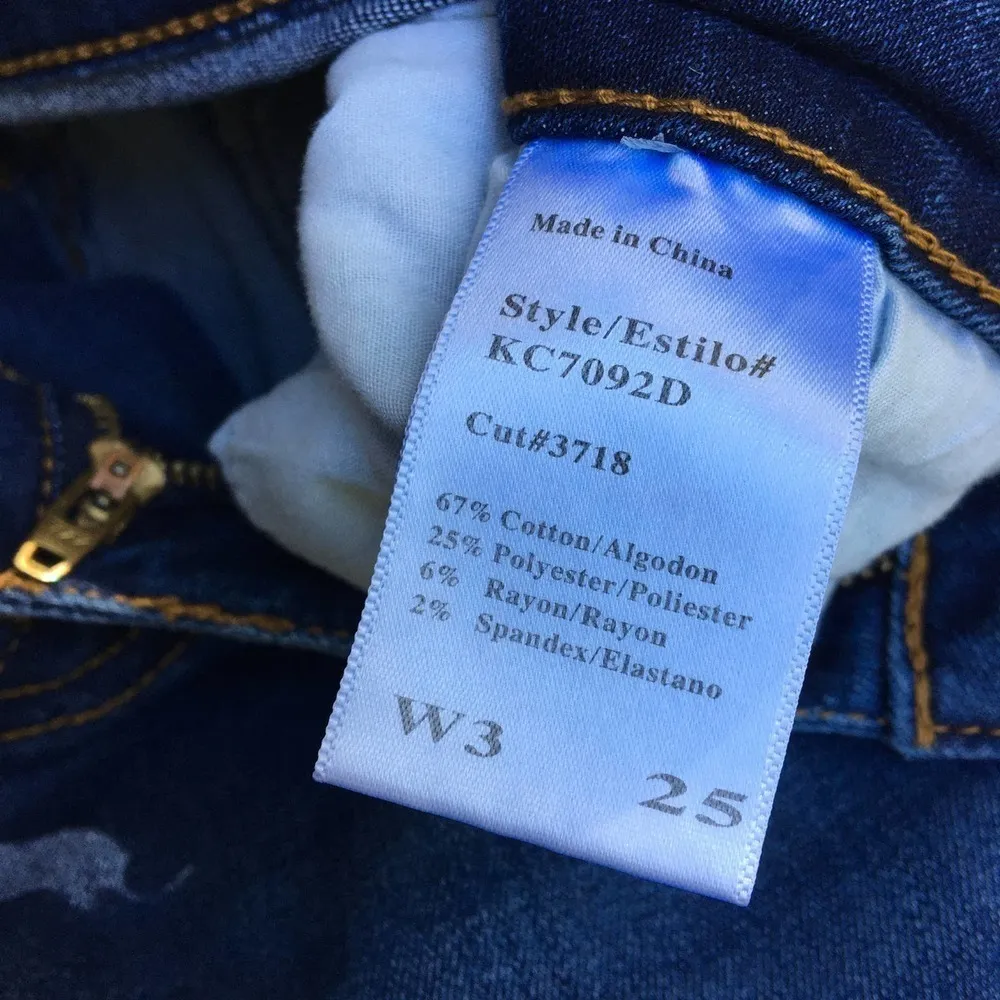 KanCan Women's Size 25 Dark Washed Blue Lola Mid Rise Skinny Jeans - Image 6