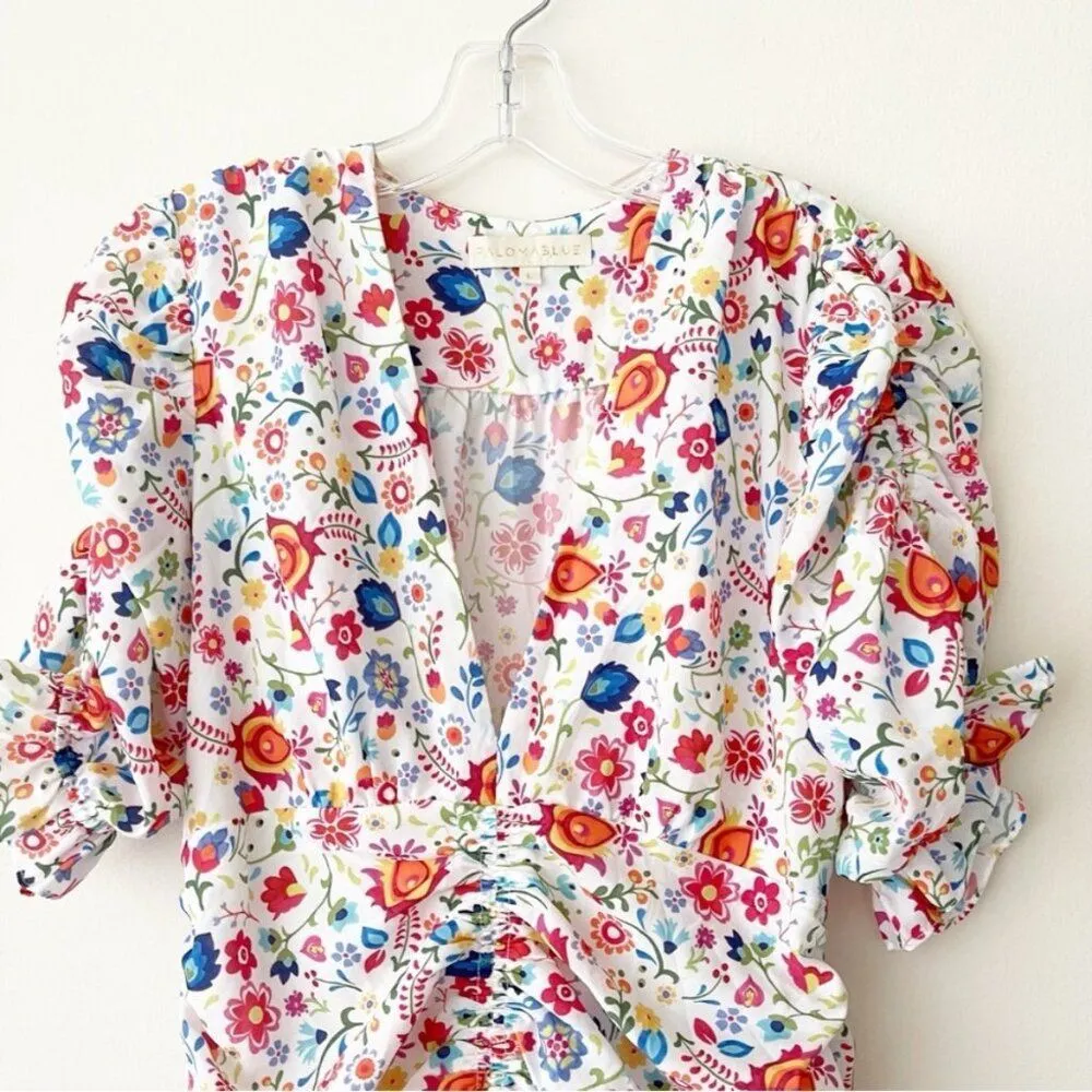 PALOMA BLUE Tiffany Dress boho white floral Size M Size M - Image 8