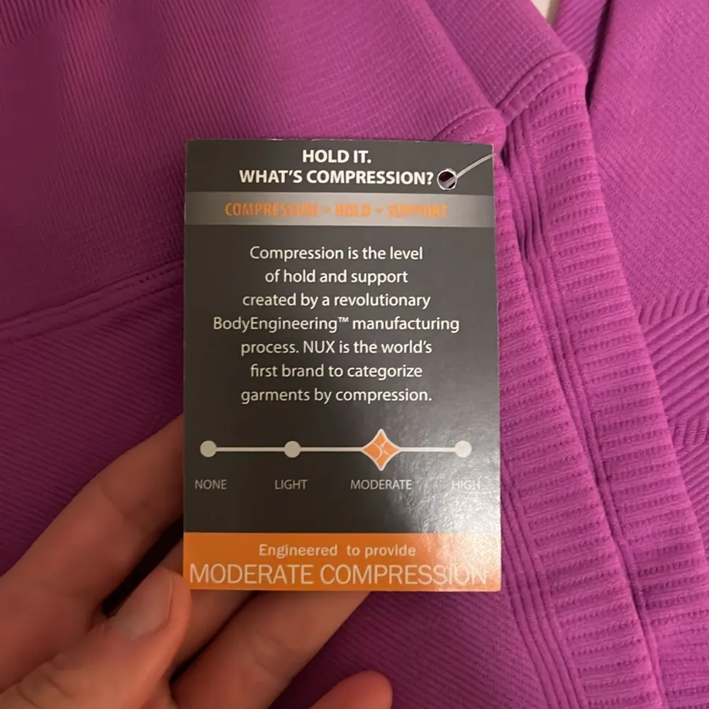 NUX Moderate Compression Leggings Pink Size M - Image 3