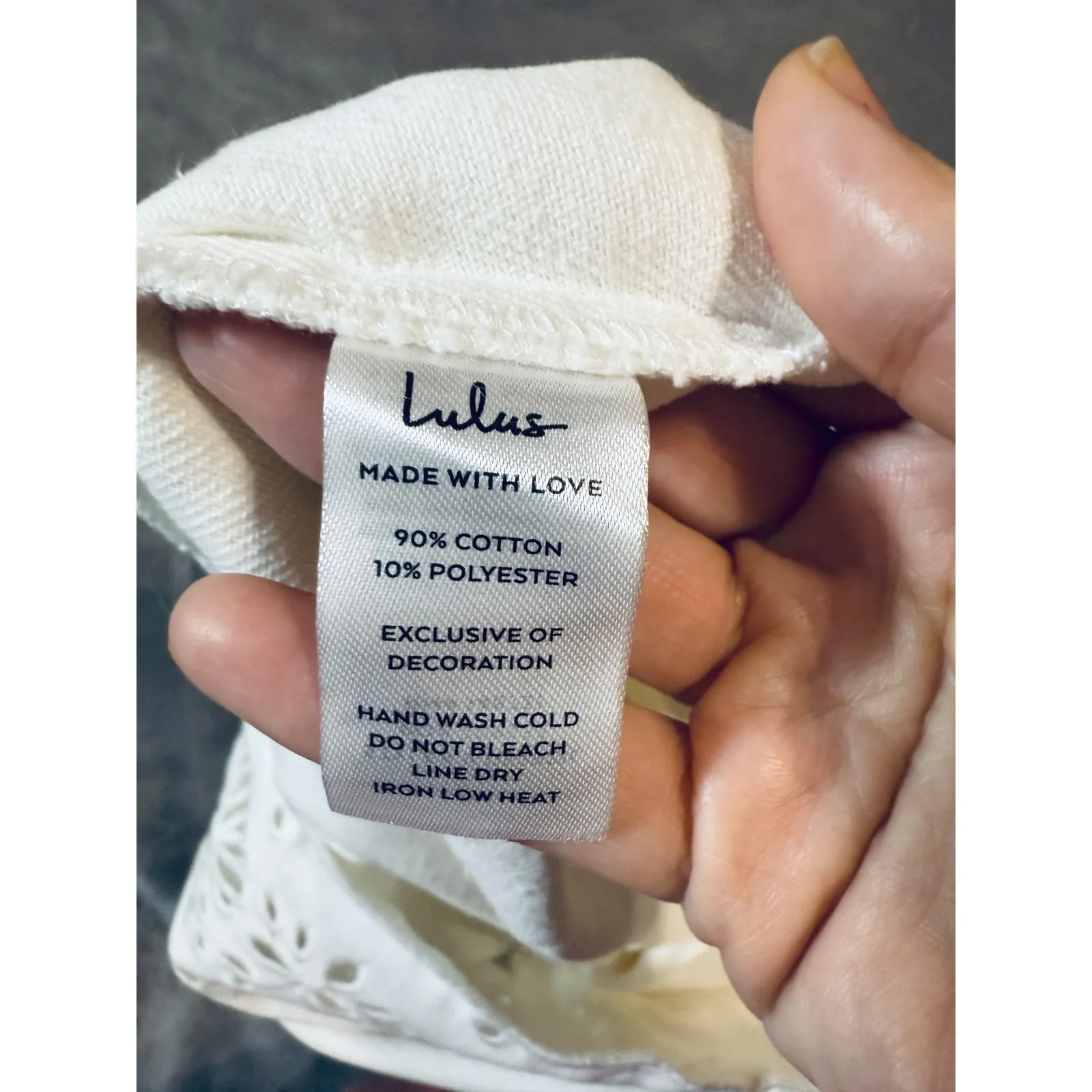 NWT Lulus Size Large Ineth White Denim Strapless Embroidered Mini Dress - Image 10