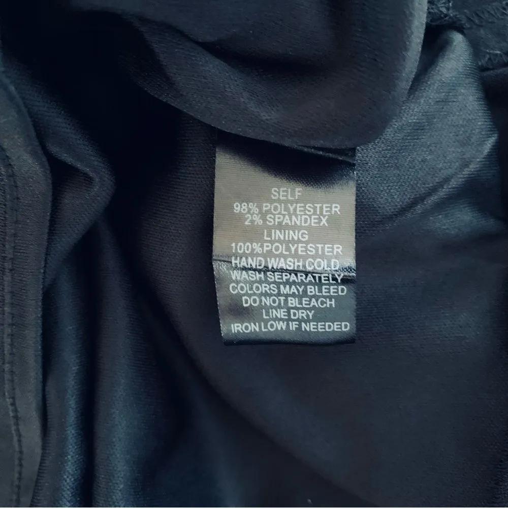 EUC Lulus High Neck Scallop Satin Mini Dress (Little Black Dress) | Size: XS - Image 9