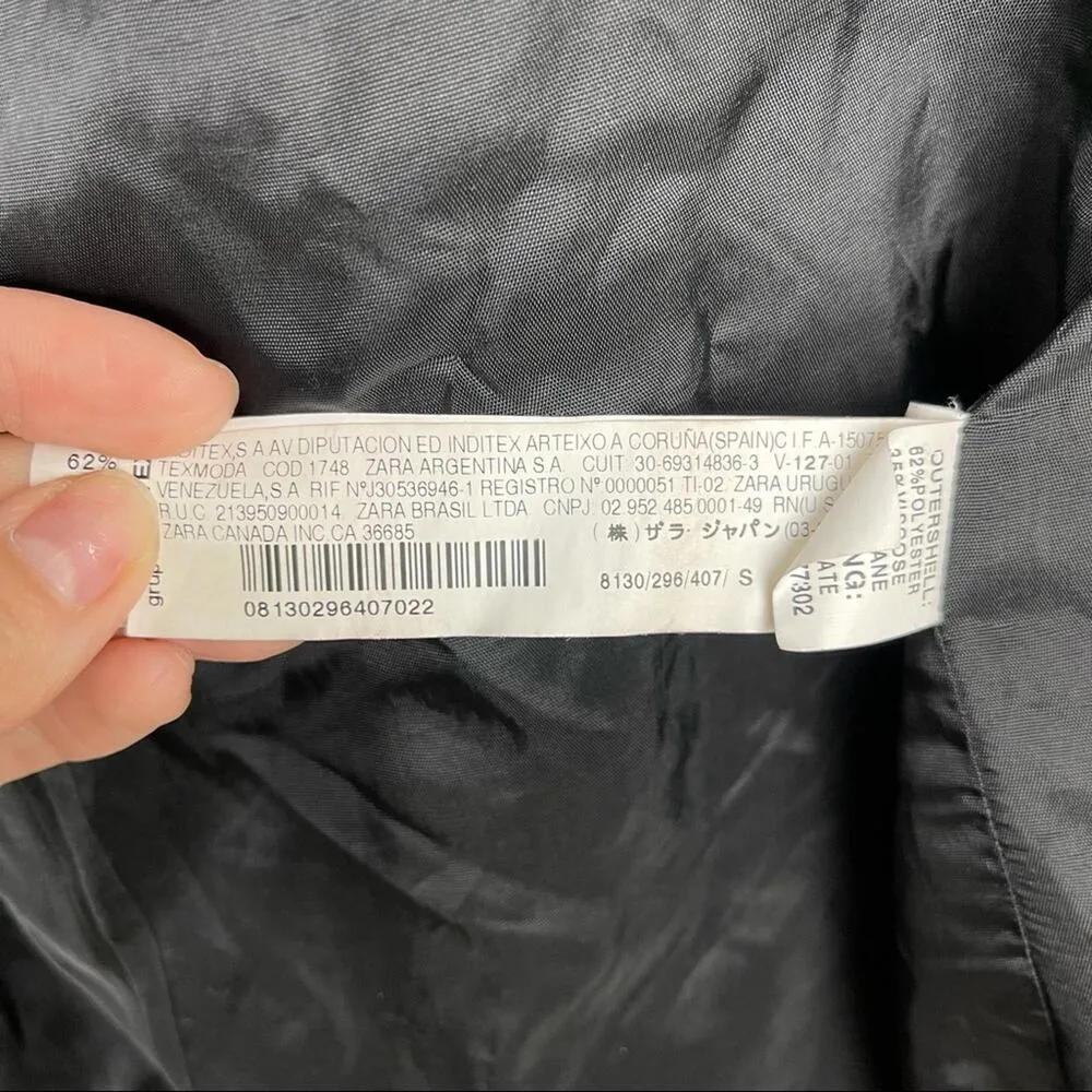 Zara Plaid Boxy Pea coat Double Breasted Crop Jacket Small - Image 14