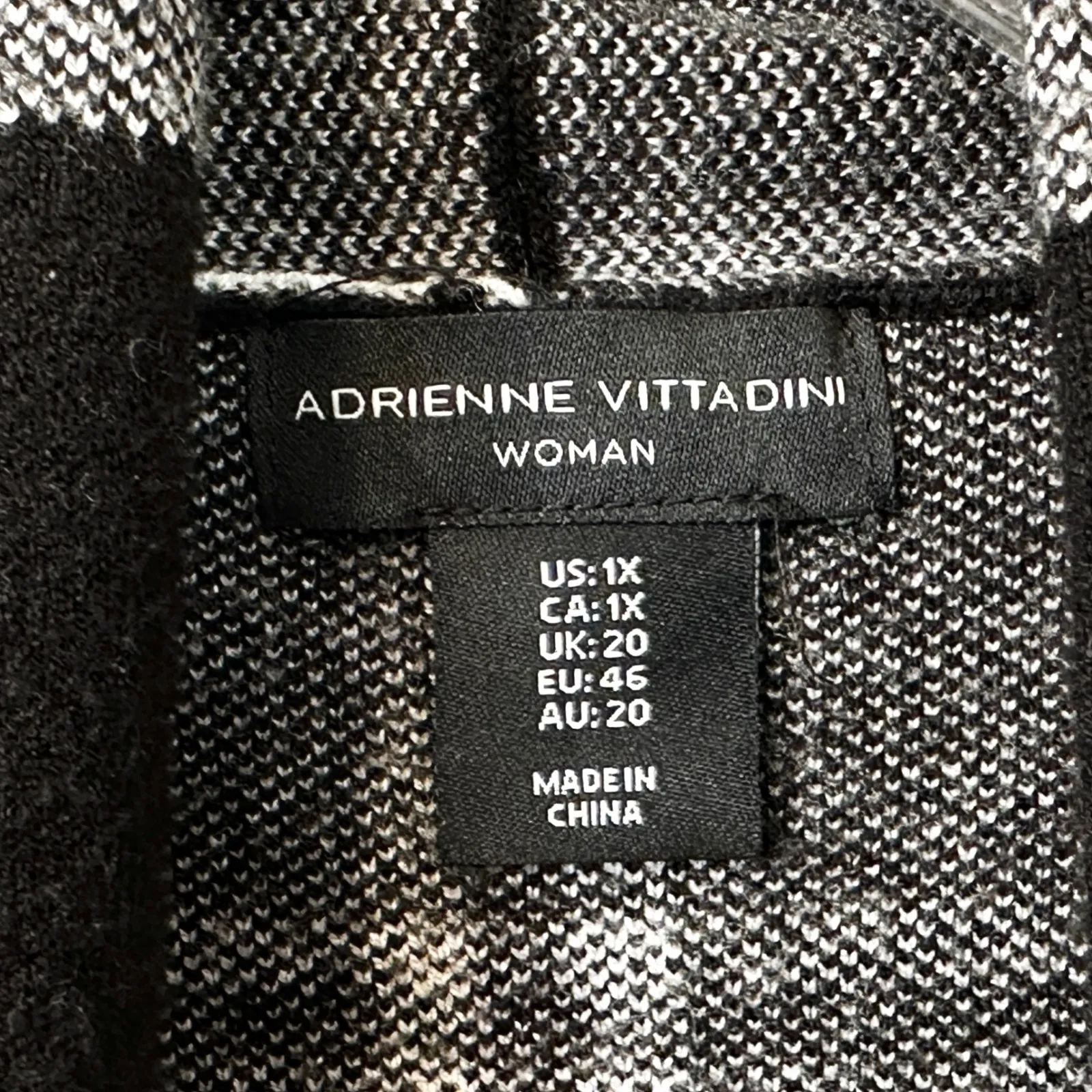 Adrienne Vittadini Plus size 1X Long Cardigan Sweater Plaid Open Front Black D - Image 8