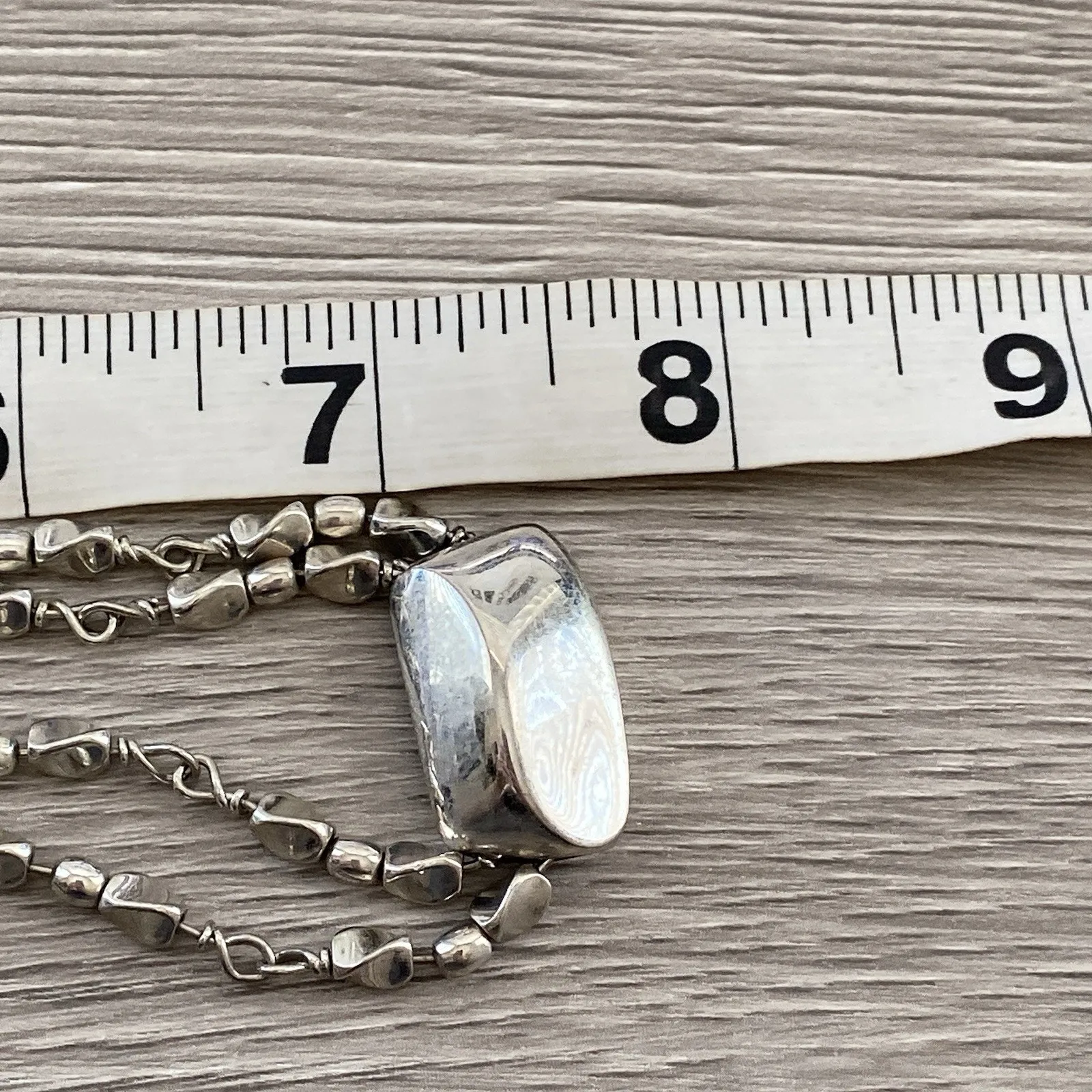 Anne Klein Vintage Silver Tone Choker Necklace 15" Pearl Style Beads Chunky - Image 7