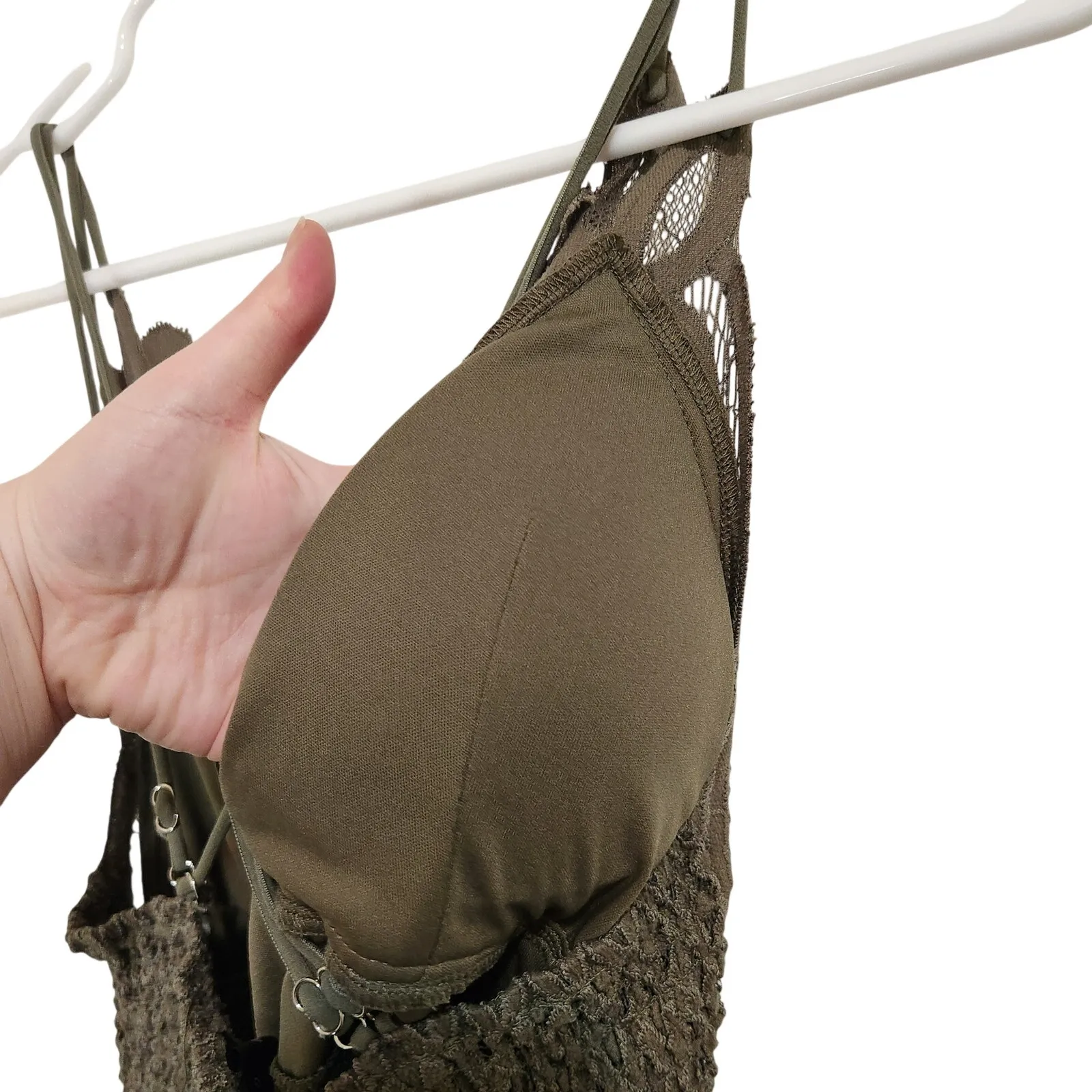 Faded Rose Green Sleeveless Smocked Floral Padded Layered Maxi Sundress Large - Image 8