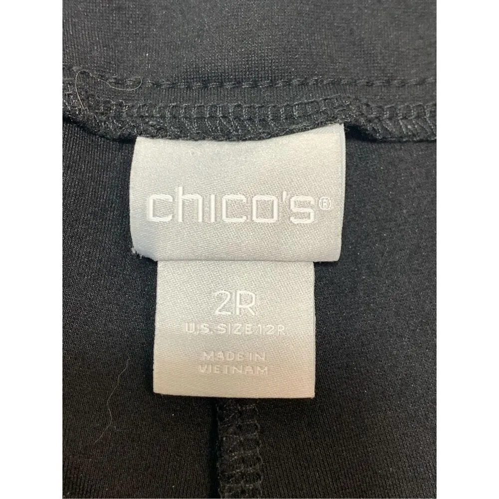 Chico's Women's Pull On Mid-Rise Waist Ankle-Length Pants Black Size L/12 - Image 2