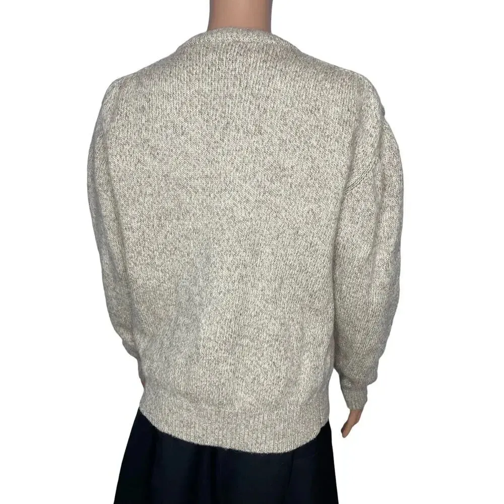 Eddie Bauer women’s Wool country Floral knit crewneck sweater wool blend size M - Image 4