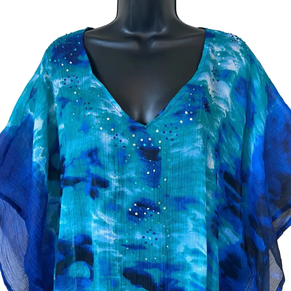 Bijoux Nouveau Tie Dye Print Cover Up V - Image 2