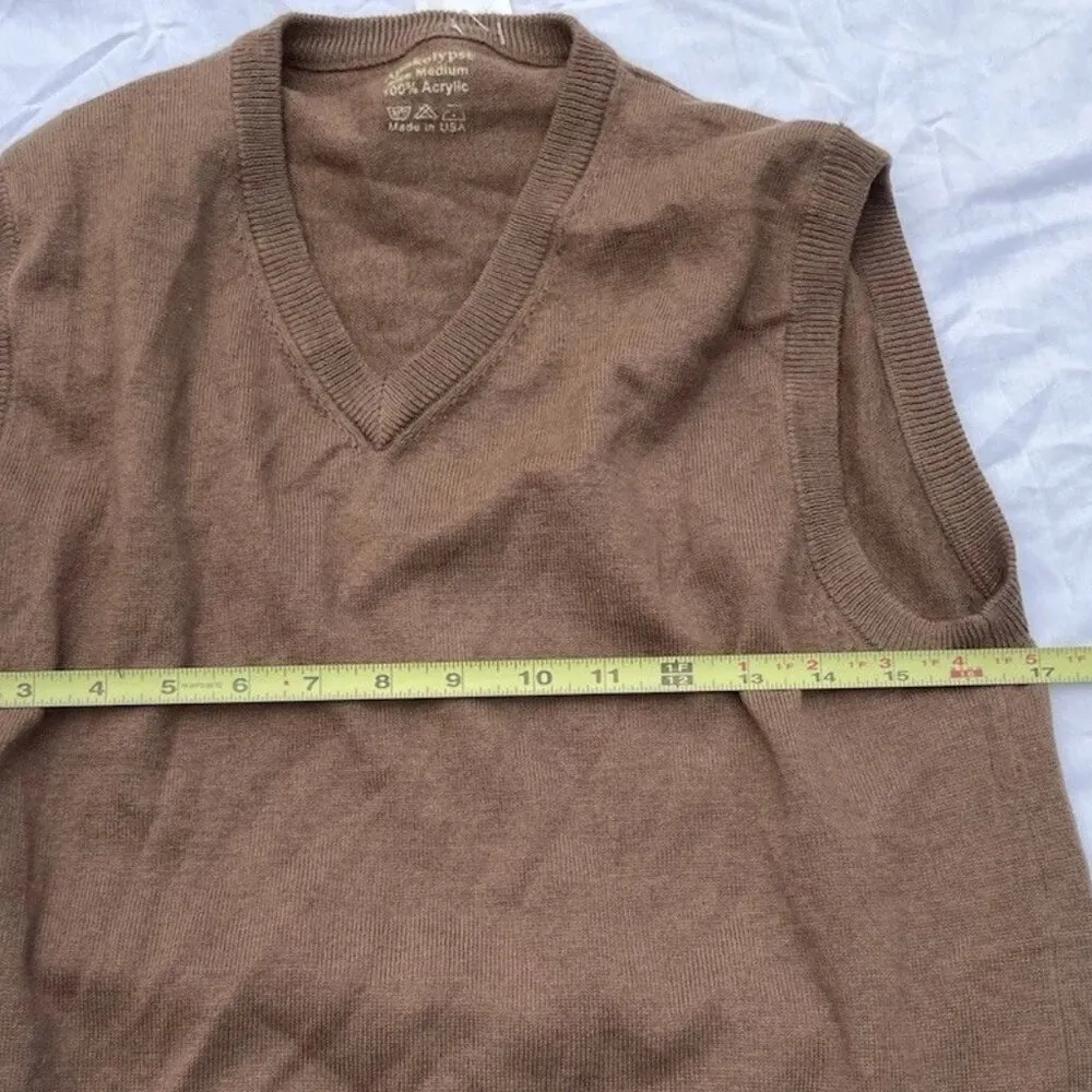 Vintage Apokolypse Acrylic Women’s Brown Acrylic Sz Medium Vest Made in USA - Image 7