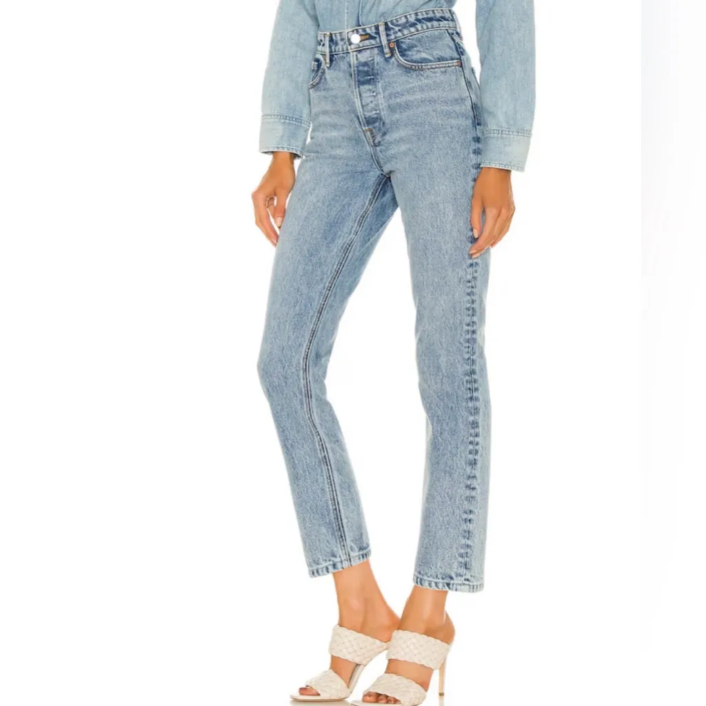 GRLFRND Light Blue Straight Leg Jeans - Image 4