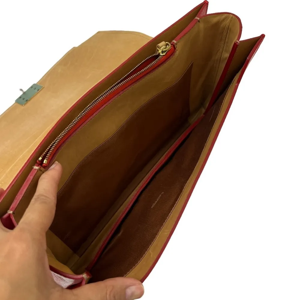 Lanvin Snakeskin Partition Shoulder Bag in Red - Image 11