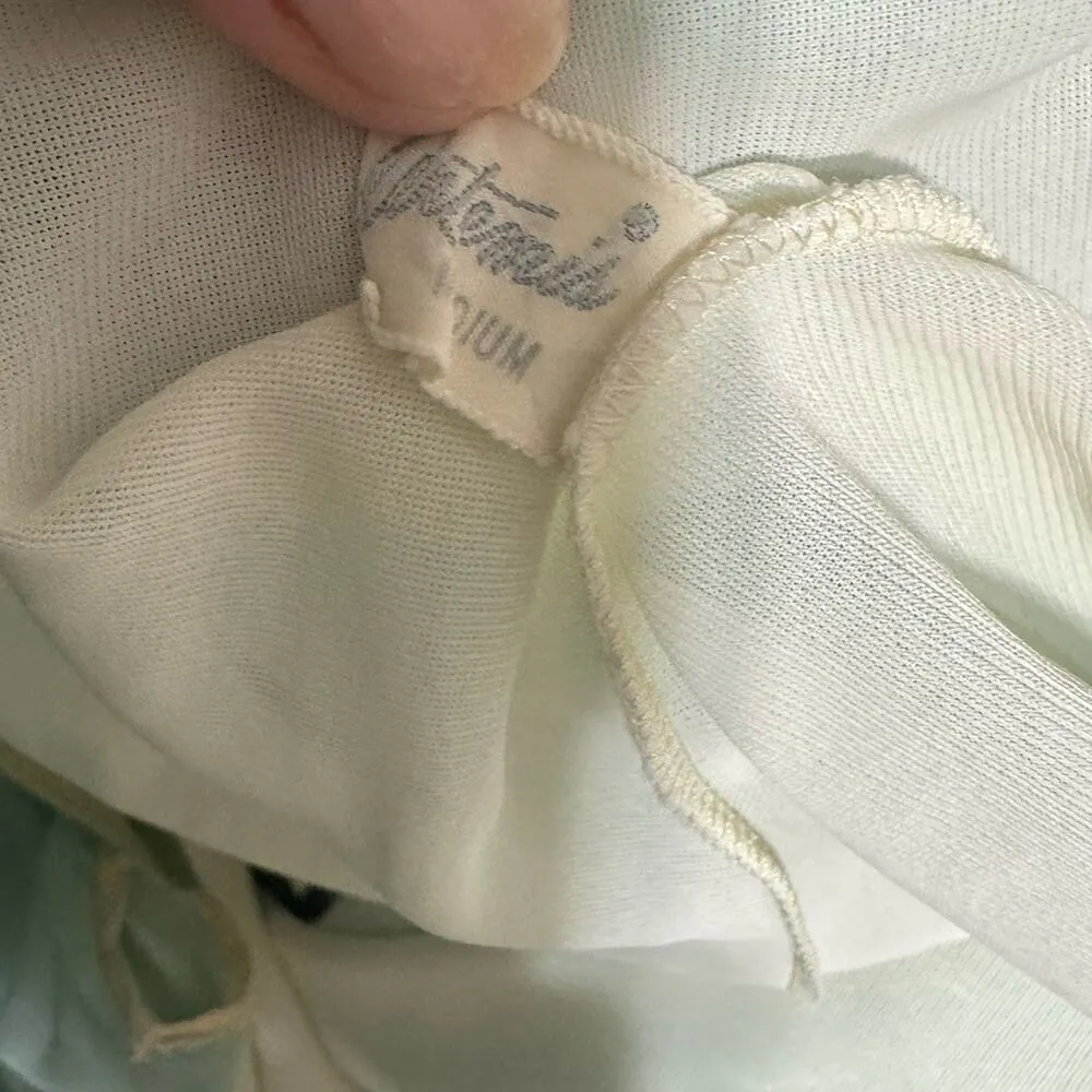 VTG Artemis nightgown Green Nylon Babydoll nightie shirt sz M top 60s Chiffon Blue Size M - Image 8