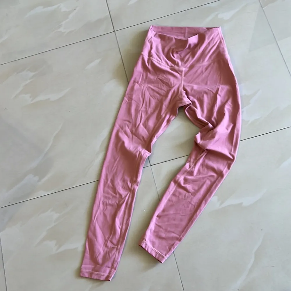 Moyooga Womens Peach Color Ribbed Paneled Activewear Workout Leggings Size Small Pink - Image 2