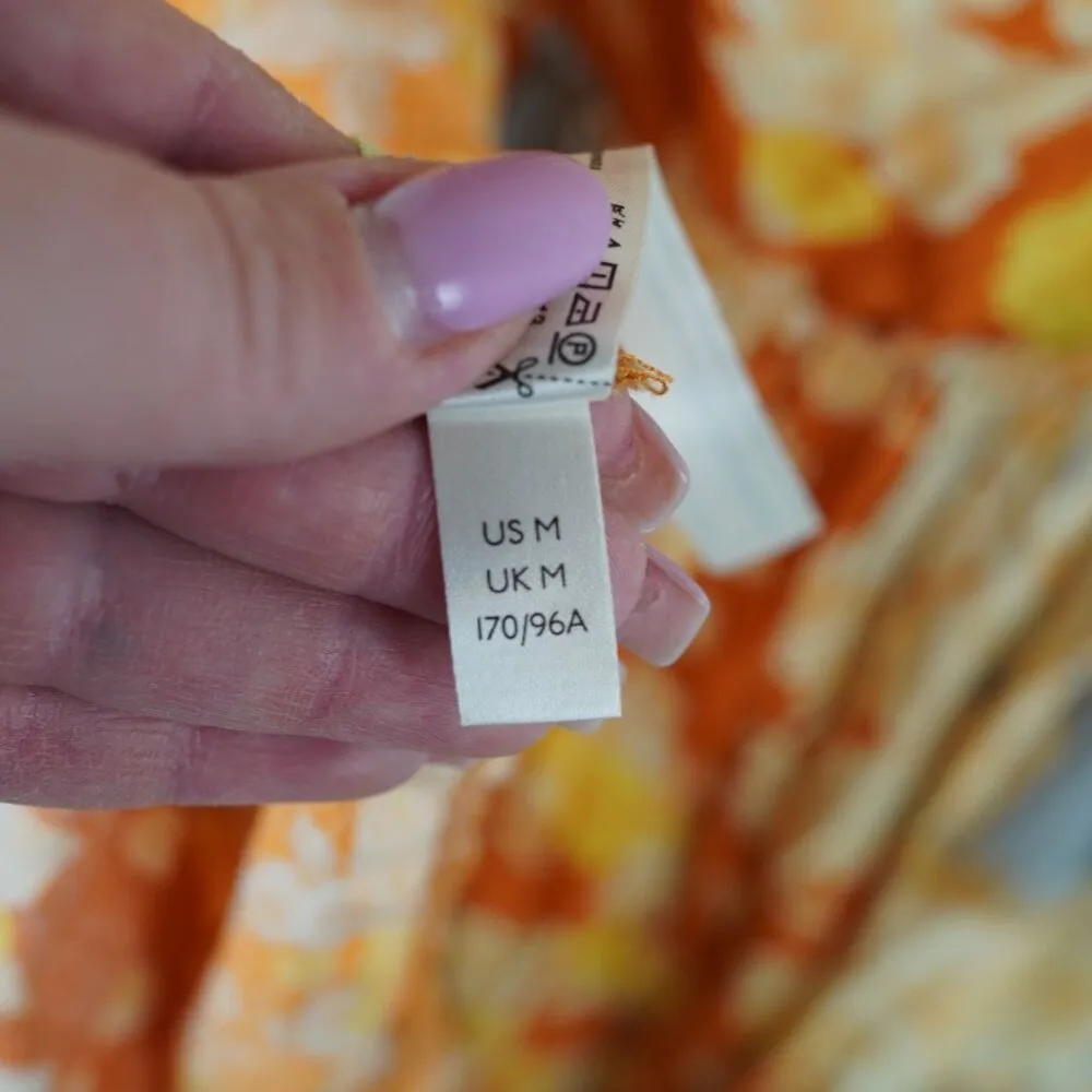 Intimitely Free People Endless Summer‎ Storm Floral Print Orange Mini Dress M - Image 11