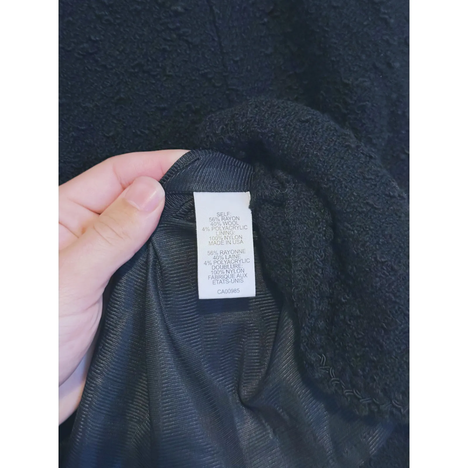 VTG Nanette Lepore Wool Textured A-Line Skirt S Black Minimalist Dark Academia - Image 6