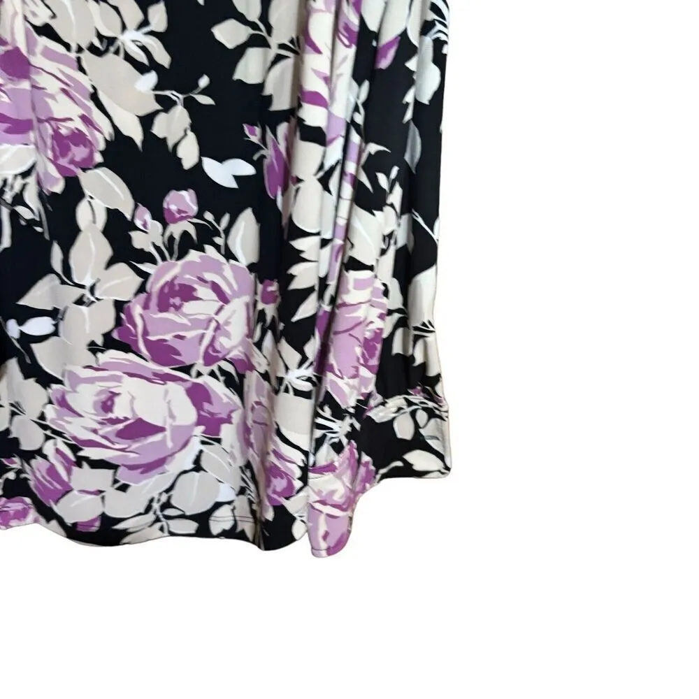 Lauren Ralph Lauren Top Womens 3X Multicolor Floral Print Stretch Ruffle Blouse - Image 4