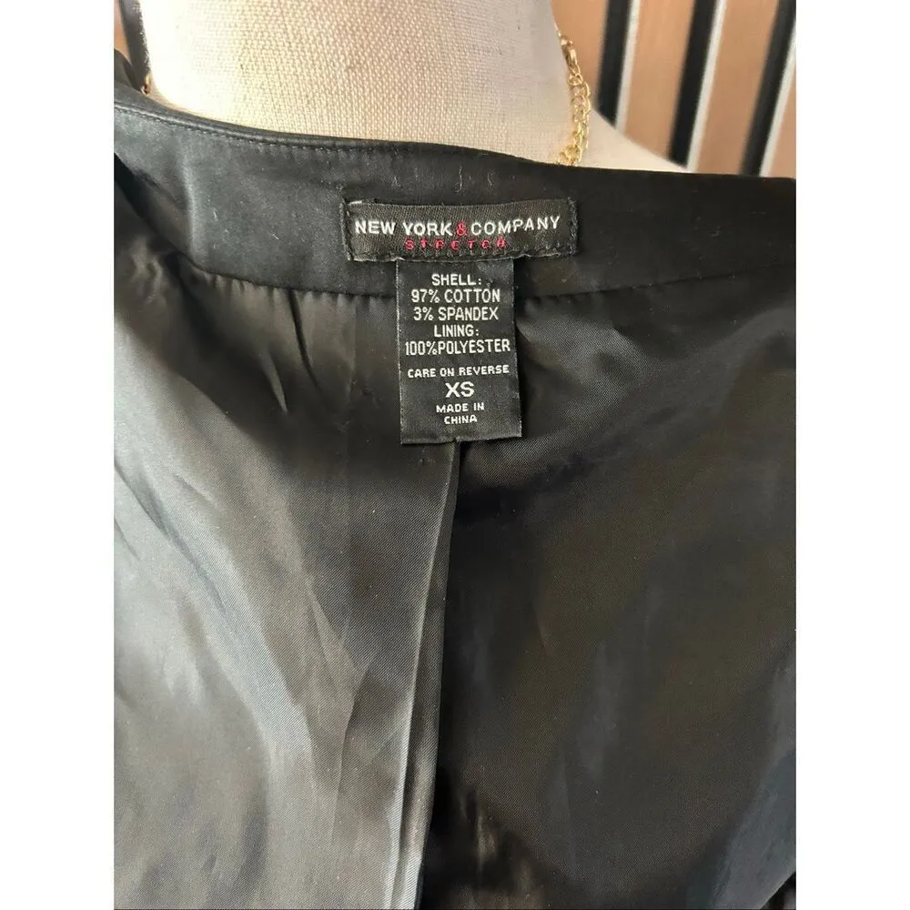 New York and company black blazer stylish size XS work blazer y2k - Image 4