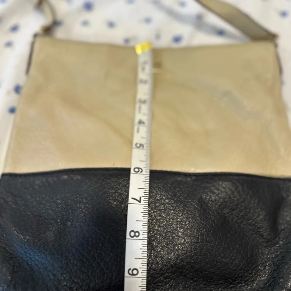 Kate Spade Tan Black Two Tone Colorblock Crossbody Leather Square Bag purse - Image 4