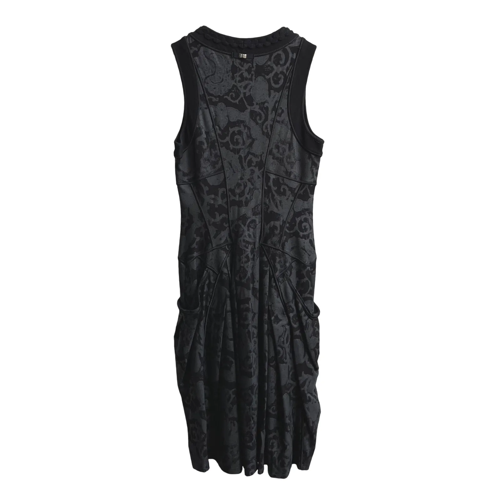 HIGH Tech Italy Dress Sleeveless Black‎ Floral Print Fitted Fit and Flare
Size 6 Black - Image 4
