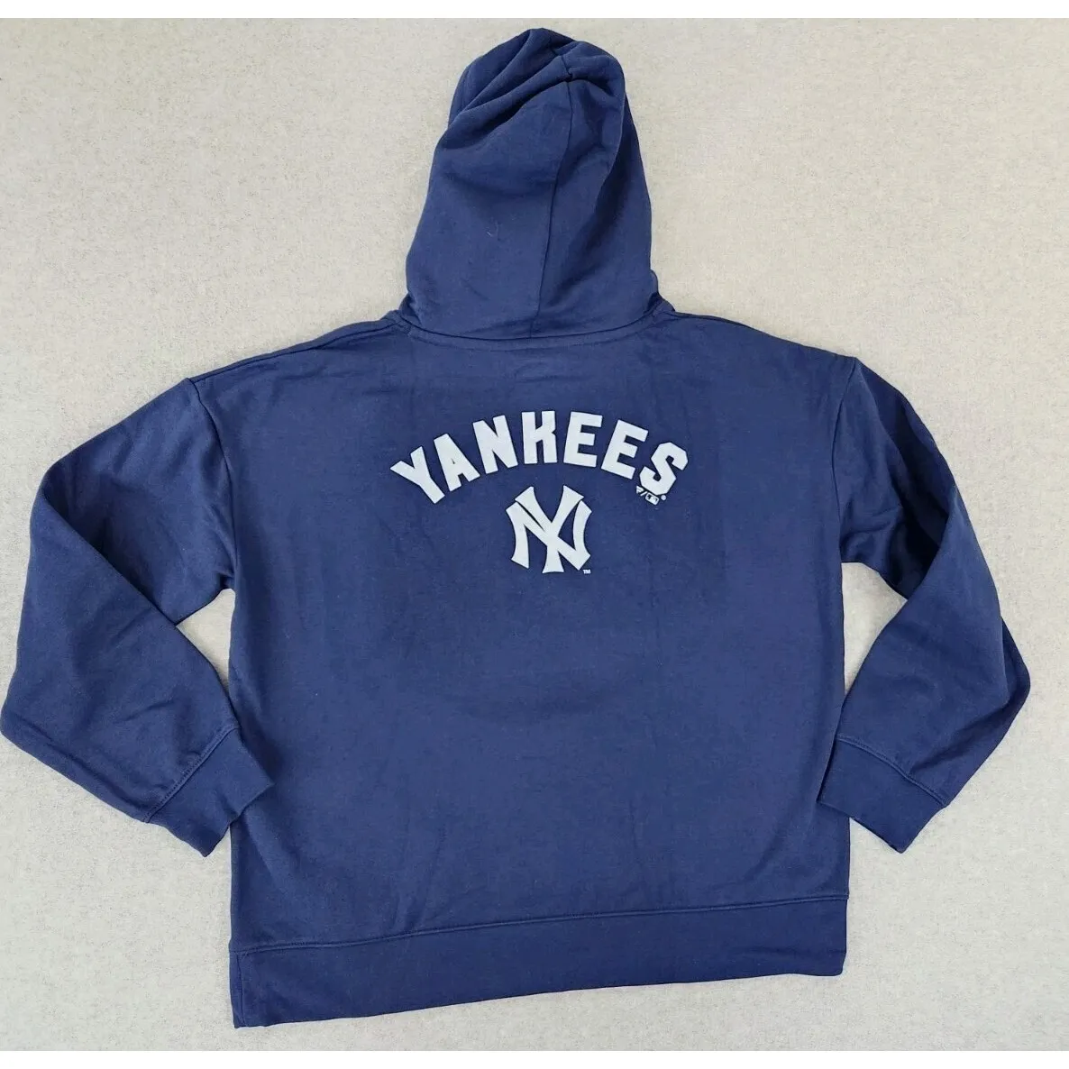 Womens New York Yankees Pullover Hoodie Sweatshirt With Pockets Baseball Large - Image 8