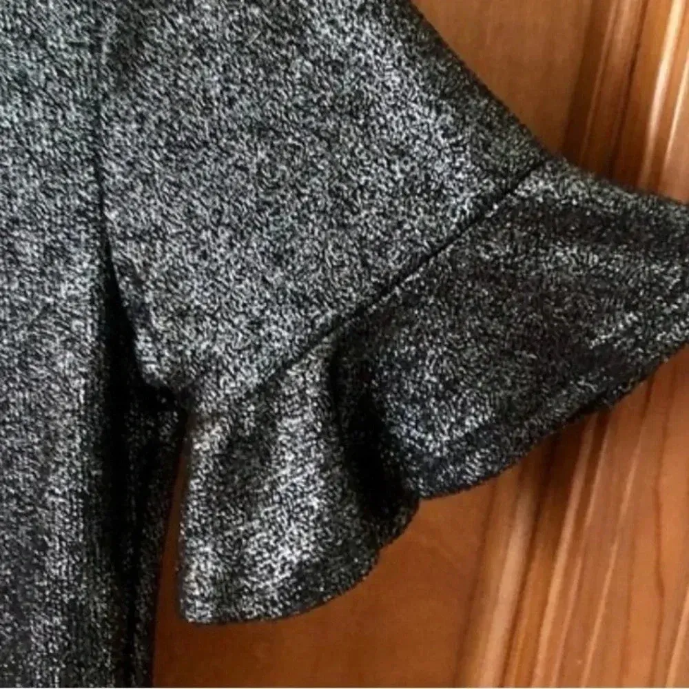 Lucky Brand | Metallic Silver Keyhole Cutout Choker Ruffle Blouse Size XS - Image 6