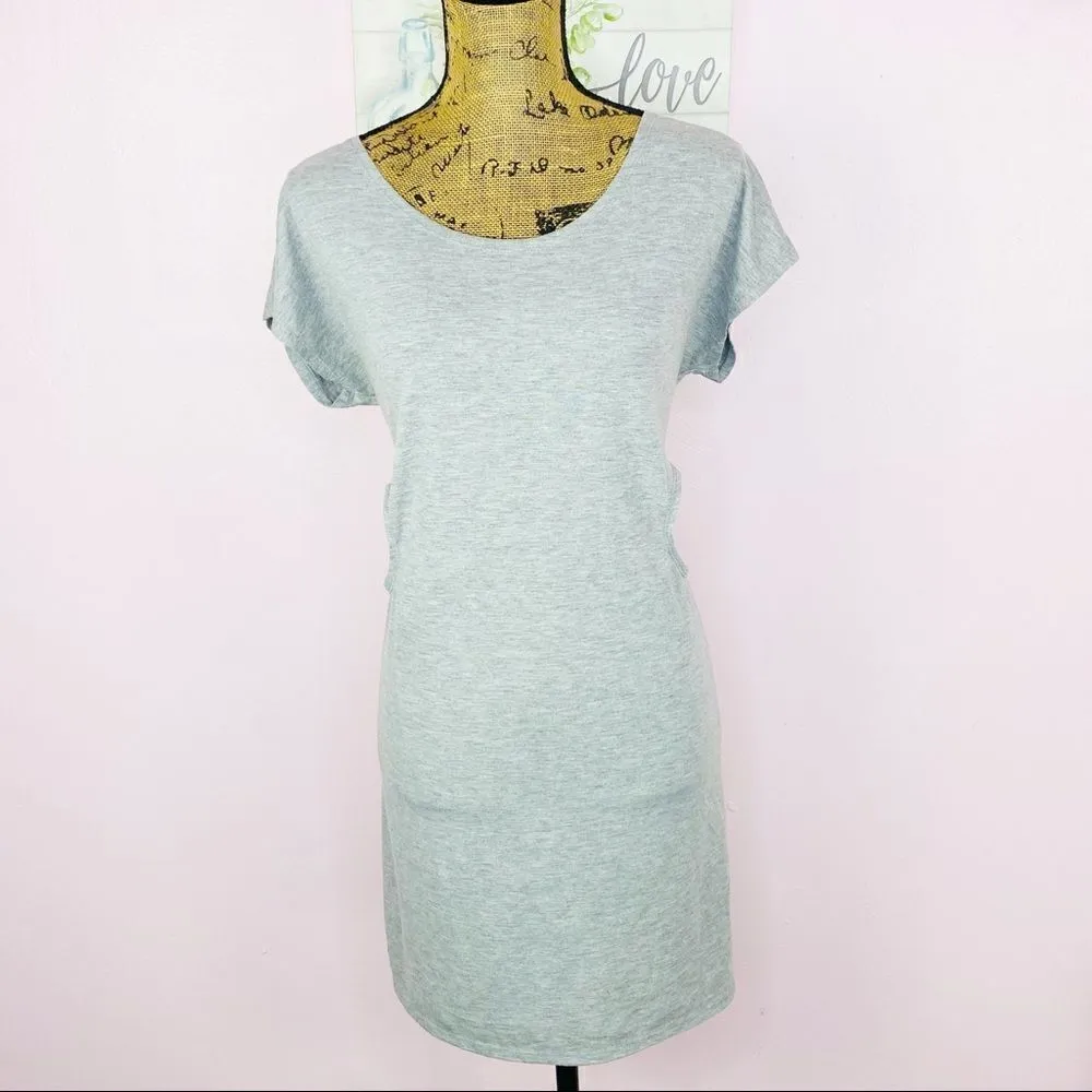 Urban Renewal Back Twist Knot Cutout‎ T-shirt Dress Gray Medium - Image 3
