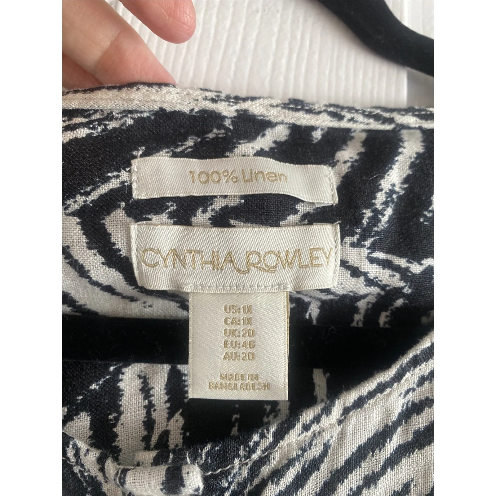 Cynthia Rowley Womens 1X‎ Leaf Print 100% Linen Button Front Blouse - Image 5