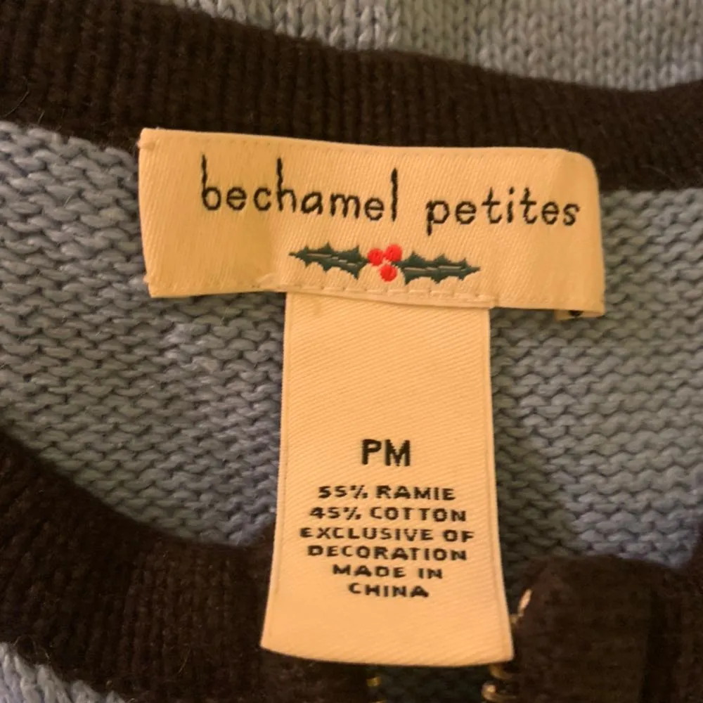 Bechamel Winter Reindeer Snowy Sweater Vest Blue Size M - Image 9