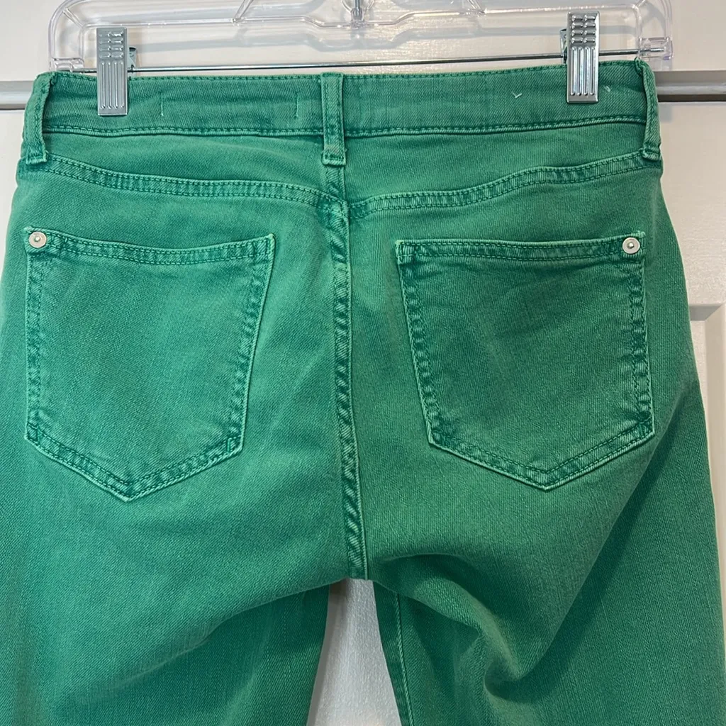 Pilcro and the Letterpress Emerald green mid-rise Skinny Jeans size 26. - Image 7