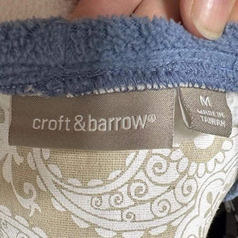 Festive Winter Blue and White Snowflake Fleece Sweat Shirt Croft and Borrow - Image 5