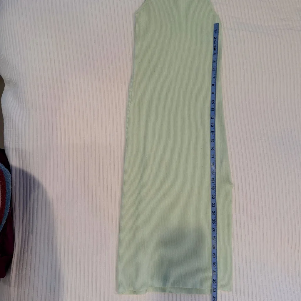 Papermoon Mock Neck Sleeveless Knit Sweater Dress Mint Green Women's Size Small - Image 9