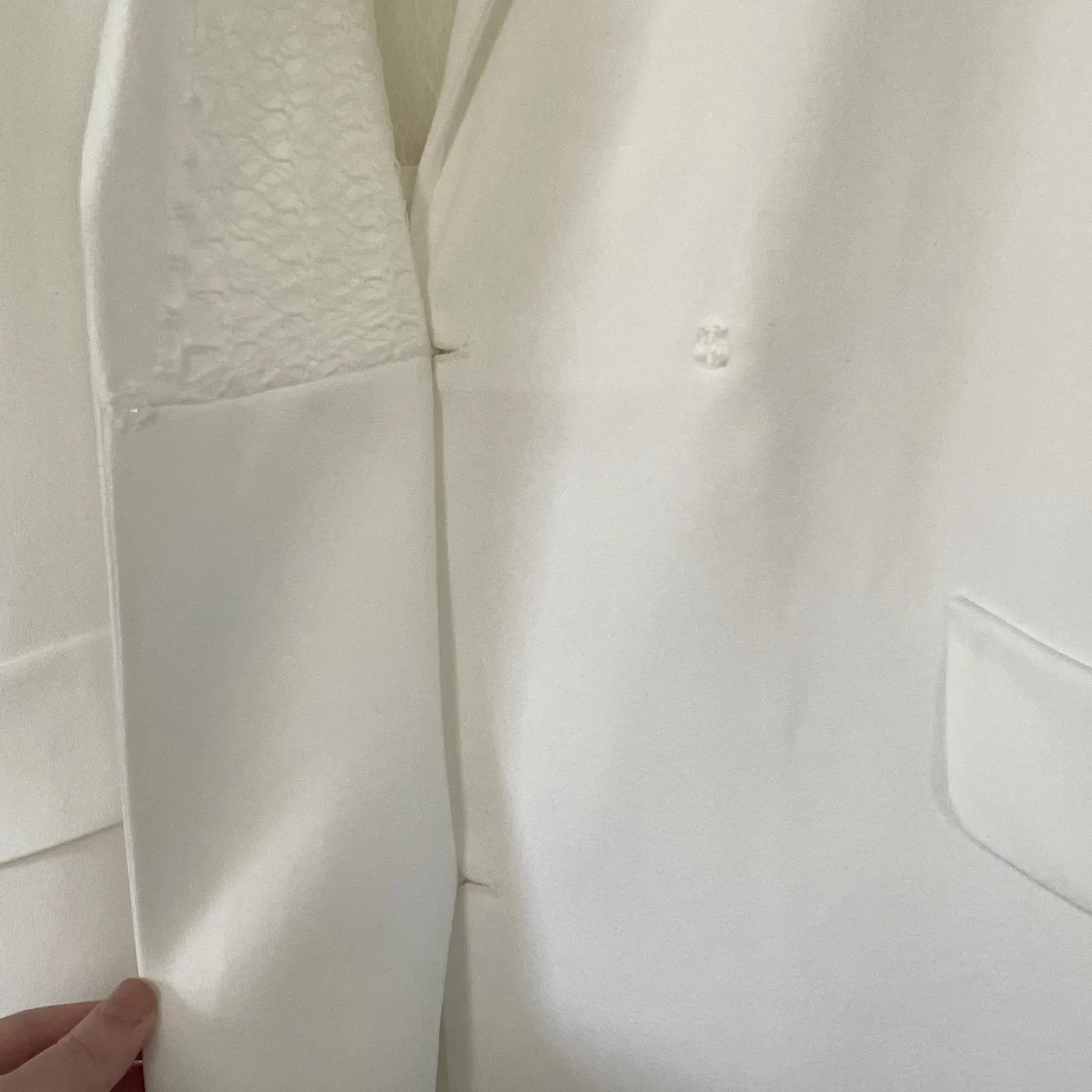 Rime Arodaky Jax Mini Dress Belted Lace Trimmed Crepe Wrap White Size US 6 FR 38 - Image 11