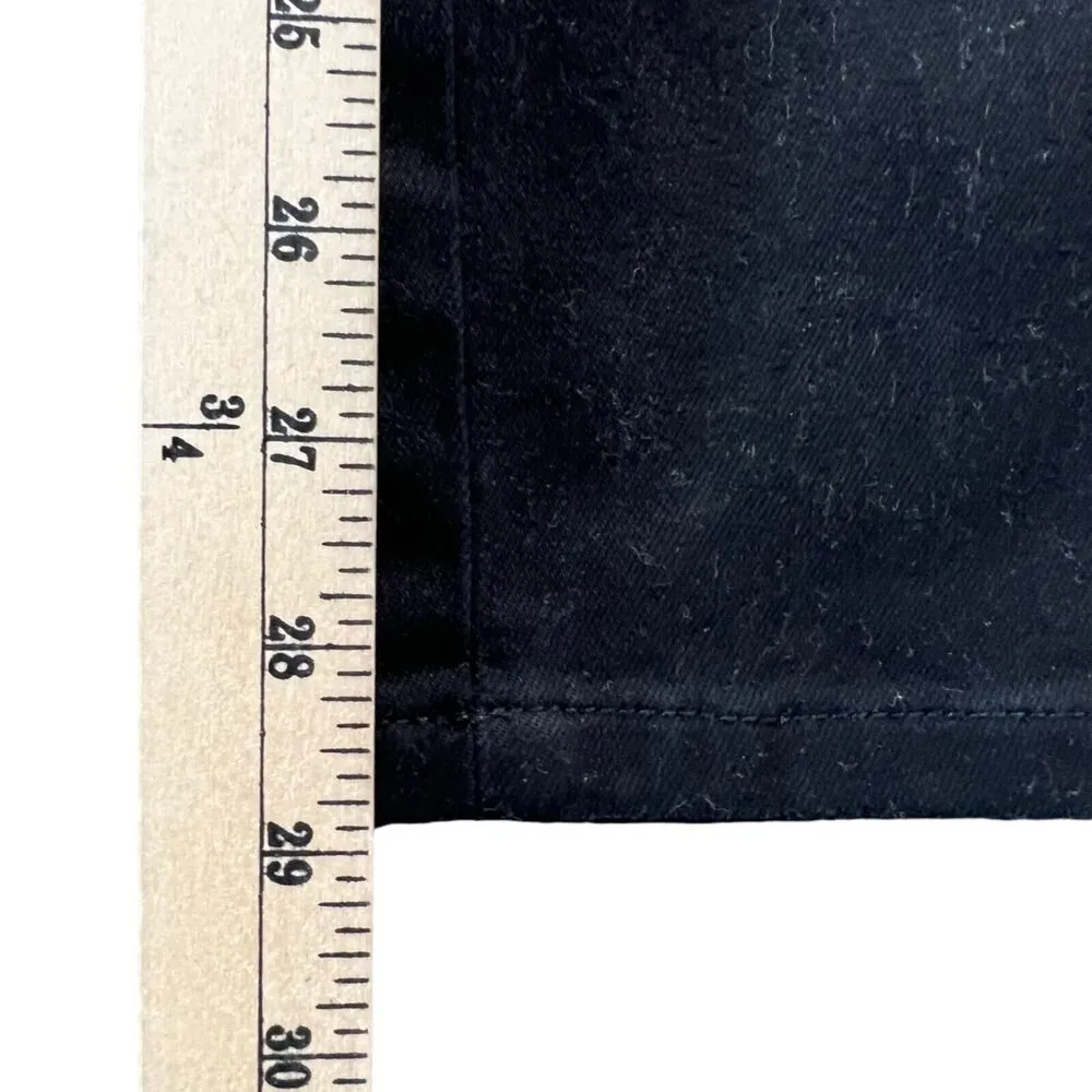 Talbots Heritage Ankle Pants Womens 8 Black Denim Side Zip Flat Front Stretch - Image 8