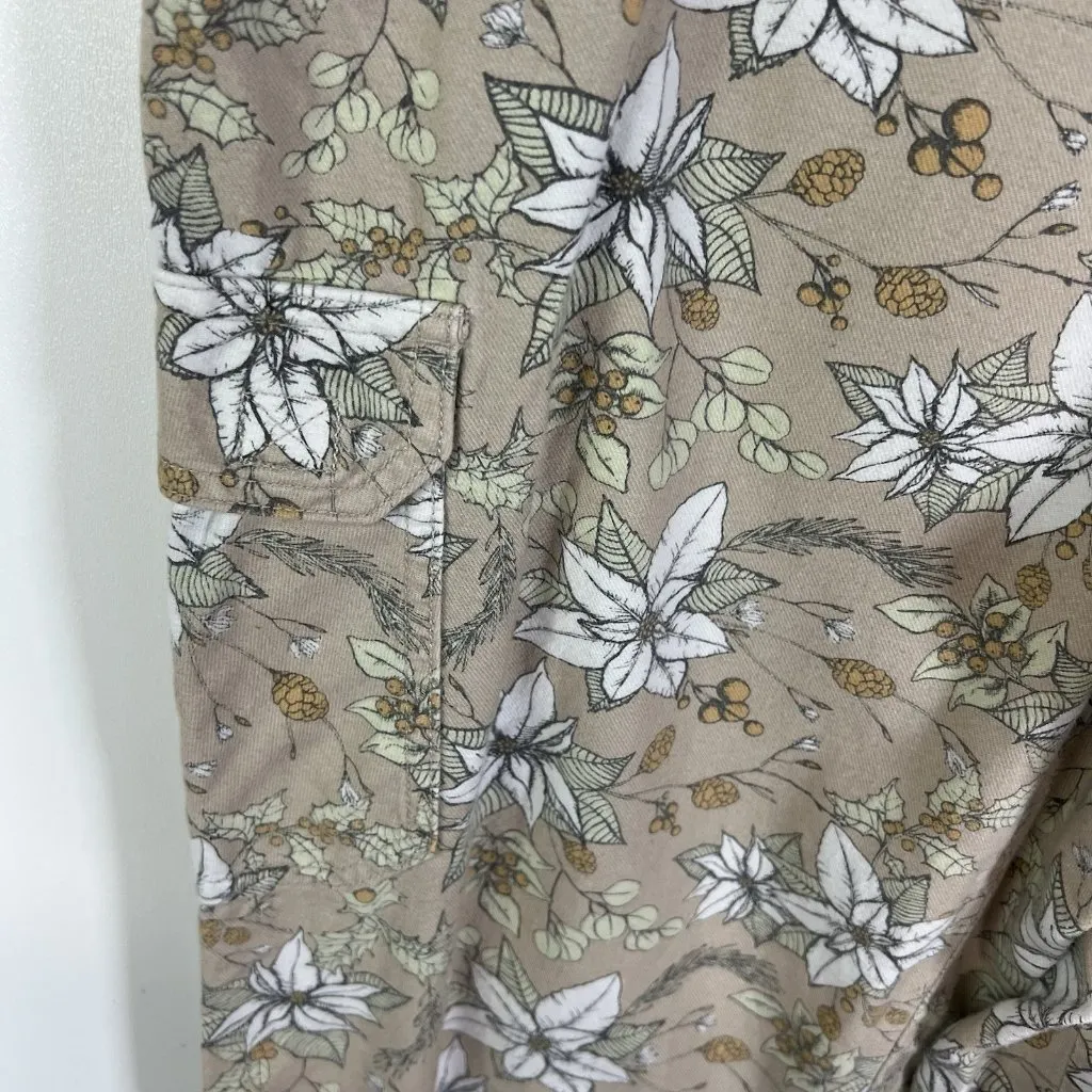 Duluth Trading Medium MX31 Gray White Floral Free Swingin' Flannel Pajama Pants - Image 5