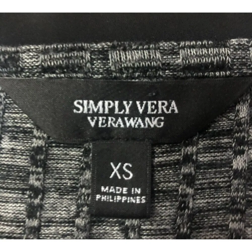 Simply Vera Vera Wang Blouse Womens XS Used Black Gray - Image 9