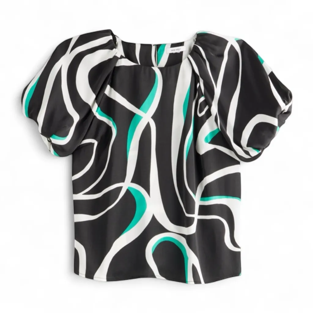 Nine West Silky Short Sleeve Blouse NWT SMALL - Image 3