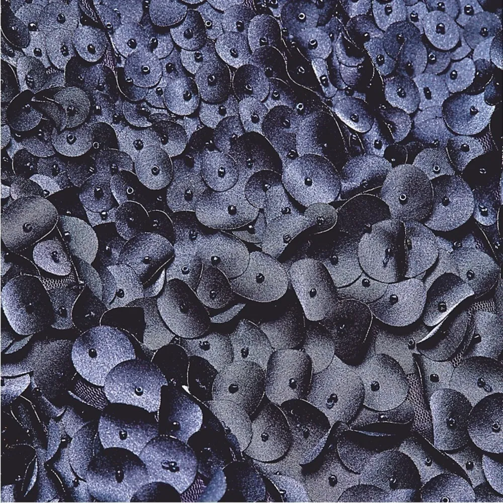 Theia Slate Blue Petal Appliqué boat neck Long sleeve floor Length Formal gown 6 - Image 7