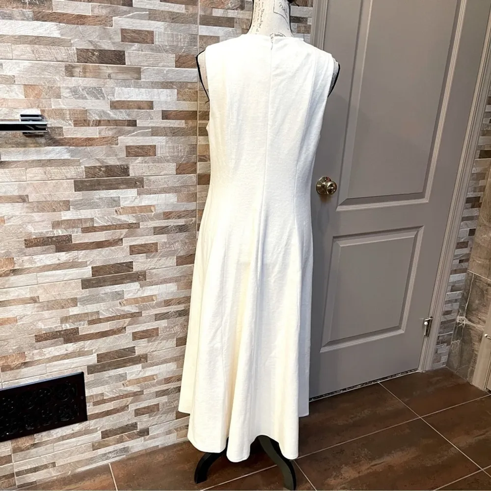 New VINCE Paneled Crew Neck Midi Sweater Vest Dress Sleeveless Fussy Cotton 10 - Image 6