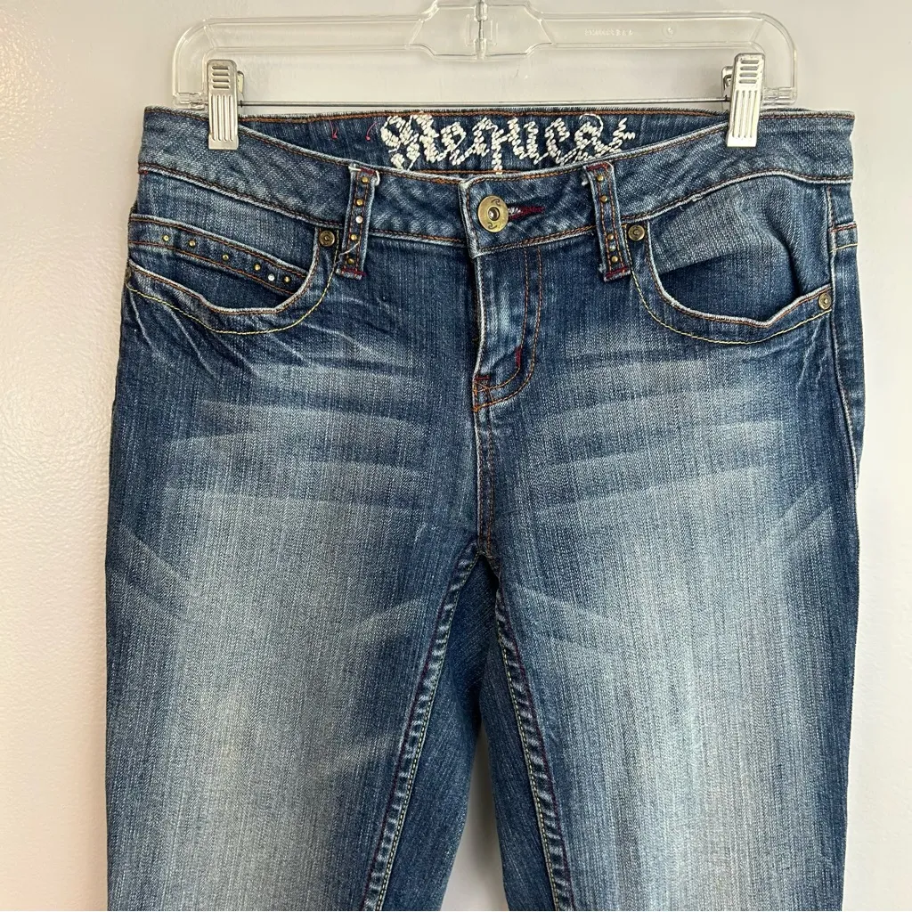 Request Blue Denim Boot Cut Studded Jeans Size 32 (Medium) Y2K - Image 2