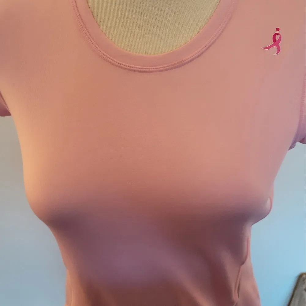 New Balance Pink Short Sleeve Active Wear Breast Cancer Awareness Top S - Image 5